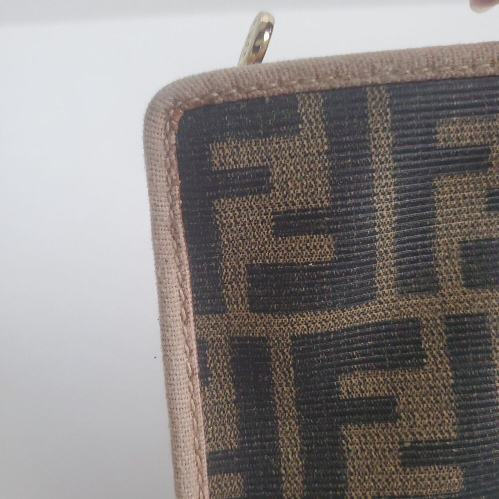 Vintage Fendi Zucca Clutch FF Monogram Brown Pouch Bag Logo Classic 1980's - Picture 8 of 16